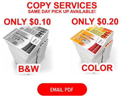 copy printing services, black and white and color copy printing